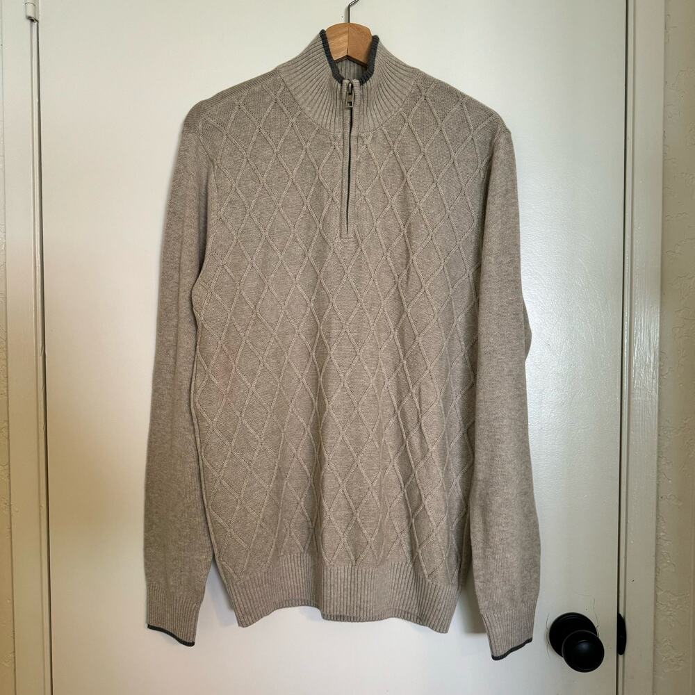 Black Mountain Men's Quarter-Zip Pullover Sweater Size Medium